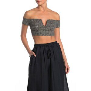 Free People Black Lucky Now Crop Top